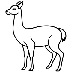 Sleek Vicuna One-Line Vector Art
