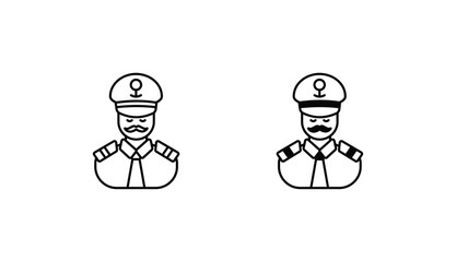 Captain icon design with white background stock illustration