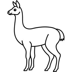 Sleek Vicuna One-Line Vector Art