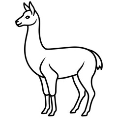 Sleek Vicuna One-Line Vector Art