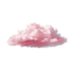 A single pink cloud isolated on a white background