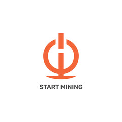 start icon with mining symbol mine crypto blockchain