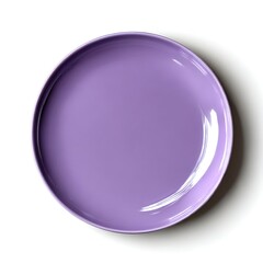 Obraz premium A top-down view of a solid purple dinner plate isolated on a clean white background