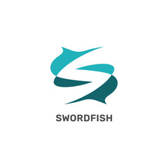 Fototapeta premium swordfish fish letter S initial S logo design