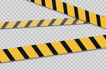 Black and yellow warning, police tapes, attention, line sign