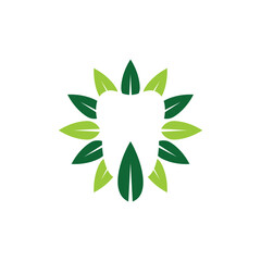 tooth leaf flower negative space logo design