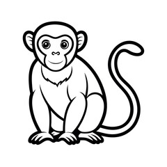 Cute Marmoset Vector Silhouette