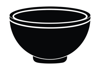 silhouette bowl   isolated on white background