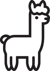 Obraz premium Alpaca silhouette style vector minimal vector art illustration on a white background 