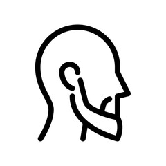 bald hairstyle outline icon. male avatar side view black line illustration.