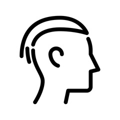 undercut hairstyle outline icon. male avatar side view black line illustration.