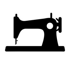 Classic sewing machine silhouette, transparent . a timeless symbol of tailoring and crafting, vector image