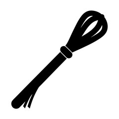 Silhouette of a cooking whisk on transparent . a highlighting kitchen equipment.