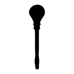 Silhouette of a decorative scepter or ceremonial transparent . staff with rounded top and slender shaft