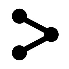 Black icon represents sharing or connection transparent . between three points in a network structure