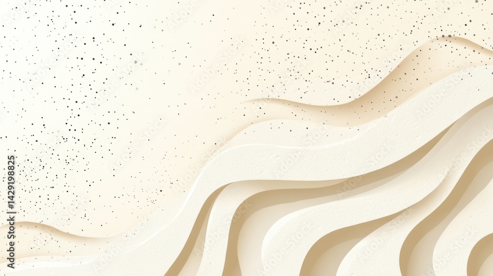 Fototapete abstract background with soft ecru tones dotted design and eggshell paper texture