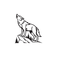 : Wolf-vector-art-illustration-icon-logo-white-background.