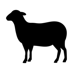 Silhouette of a Sheep Standing in Profile, transparent . Animal Livestock Farm, Agriculture, Raising Sheep, Lamb Meat