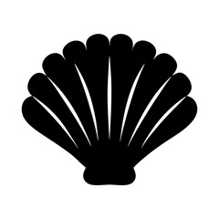 Elegant Black and Seashell Silhouette transparent . Graphic Illustration for Coastal and Nautical Designs