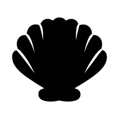 Silhouette of a Scallop Seashell, transparent . Symbolizing the Ocean's Beauty and Marine Life, Simple yet Striking Design