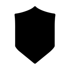 Simple Black Shield Shape with Pointed Bottom on , transparent . Heraldic Design
