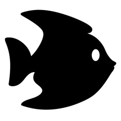 Silhouette of a tropical fish, transparent . simple design for marine life illustration and decoration
