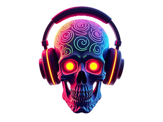 Modern art skull with vibrant music theme high-resolution picture
