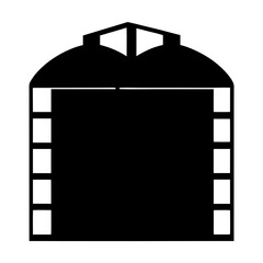 Stylized grain silo illustration with a domed roof and square port