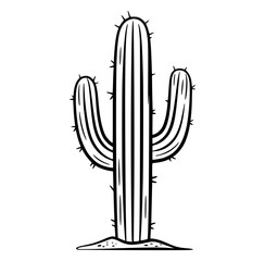 Hand Drawn Cactus Illustration in Black and White © Pixel Stock