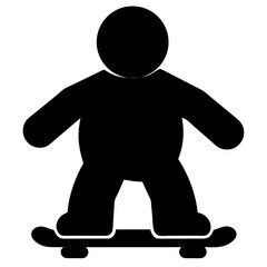 Silhouette of a person riding a skateboard, minimalistic and stylized representation