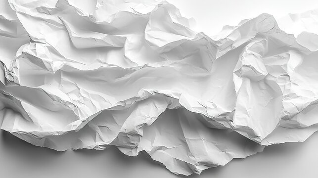 White crumpled paper provides a textured and versatile backdrop ideal for design mockups, adding realism and depth to creative projects.