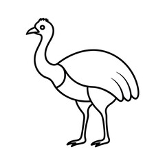 Cassowary Head Outline Vector Drawing