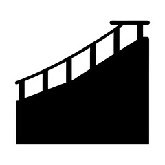 Simple black and white staircase or bleacher illustration icon drawing