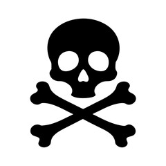 Black and white skull and crossbones image representing death and danger