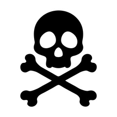 Black and white skull and crossbones graphic representation of death