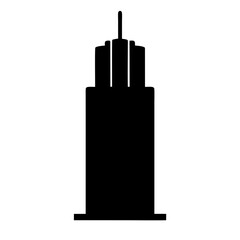 High rise minimalist building silhouette, single color towering architectural design