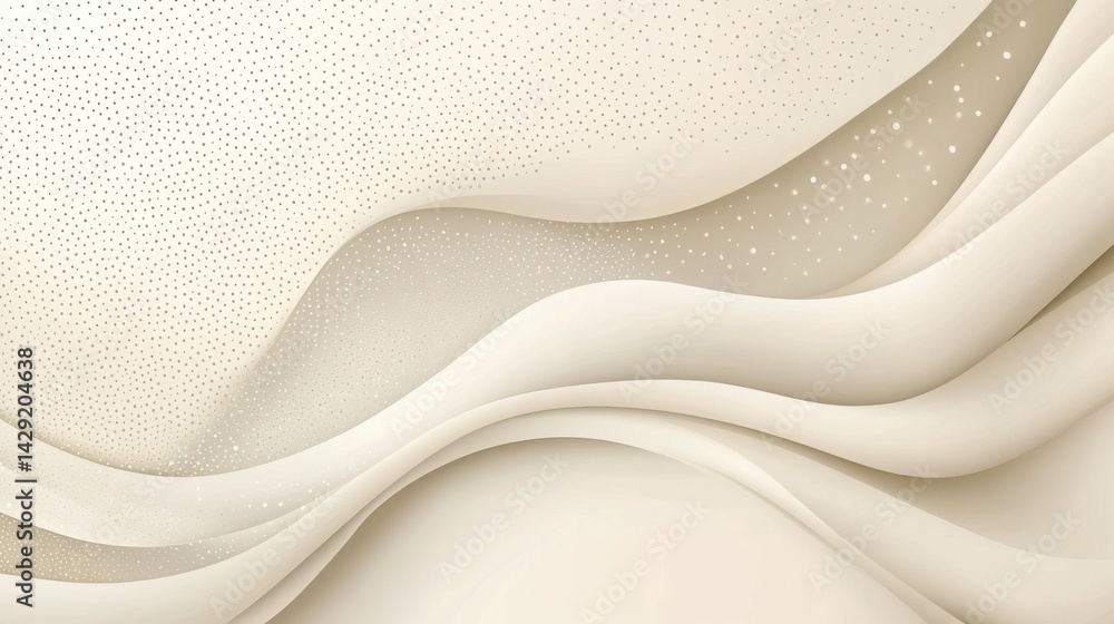 Fototapete abstract background with soft ecru tones dotted design and eggshell paper texture