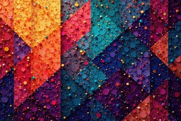 Bold geometric tapestry wallpaper with rich jewel tones , lines, surface