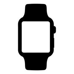 Silhouette of a Smartwatch with a Square Display and Rounded Edges