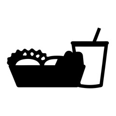 Obraz premium Iconic Black and White Image Depicting Fast Food Lunch Combination Meal