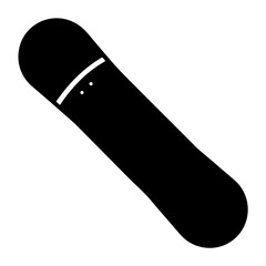 Sleek black snowboard isolated on white backdrop symbolizing winter sports