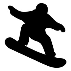 Silhouette of a snowboarder performing a trick on a snow covered mountain