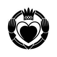 Claddagh Silhouette vector illustration