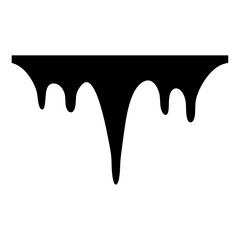 Abstract Black Dripping Paint or Liquid Element on White Background Illustration