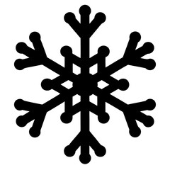 A simple, black and white snowflake design, a classic winter icon