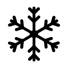 Simple Black Snowflake Illustration Symbolizing Winter Season with Six Points, Elegant Design