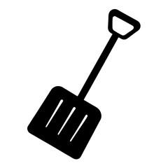 Isolated black and white vector shovel icon design for various uses