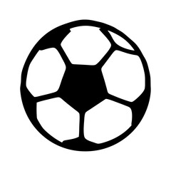 Monochrome rendering of a soccer ball with clear black and white contrast