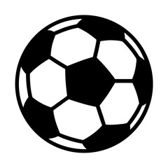 Fototapeta premium Minimalist black and white soccer ball with pentagons and hexagons icon