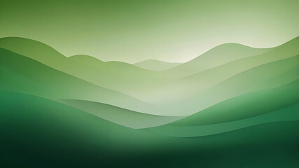 Obraz premium Green gradient abstract background with soft waves and smooth light flow – modern minimal design